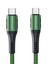 DC43 Type-C To Type-C 1m Örgü 60W Hızlı Şarj Kablo - Yeşil 1