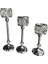 Gümüş Renk Kristal Detaylı 3’lü Metal Şamdan Seti | Lüks Dekoratif Mumluk Takımı 40-30-20 cm 5