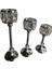 Gümüş Renk Kristal Detaylı 3’lü Metal Şamdan Seti | Lüks Dekoratif Mumluk Takımı 40-30-20 cm 6