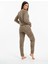 Bisiklet Yaka Süet Pijama Takımı 6006 Leopar 4