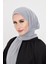 Gri Pratik Hazır Geçmeli Tesettür Bone Sandy Boyunluklu Çıtçıtlı 2505_15 2