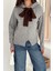 Kadın Fermuarlı Fiyonk Detaylı Triko Ceket – Pointed Hem Tasarım 2