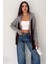Kadın Fermuarlı Fiyonk Detaylı Triko Ceket – Pointed Hem Tasarım 5