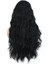Uzun Su Dalgası Fiber Sentetik Peruk / Siyah 5
