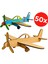 Boyanabilir Ahşap Uçak - Model Uçak - Ahşap Boyama Etkinlik - 50'li Set 1