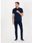 Erkek Slim Fit Polo Yaka Basic T-Shirt-Lacivert 2