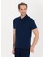 Erkek Slim Fit Polo Yaka Basic T-Shirt-Lacivert 3