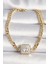 Pirinç Gold Renk Zincir Kare Zirkon Taş Model Xuping Vıp Seri Kadın Bileklik - TJ-BB6743 1
