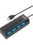 4 Port USB 2.0 Çoklayıcı Çoğaltıcı Hub Anahtarlı Işıklı On Off 3