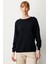 Kadın Kabartma Desenli Cepli Triko Kazak 65344 Siyah 1