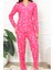 Kadın %100 Pamuk Pijama Takımı - Pat Yakalı-Baskılı ve Düğme Kapamalı 12354 3