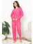 Kadın %100 Pamuk Pijama Takımı - Pat Yakalı-Baskılı ve Düğme Kapamalı 12354 4