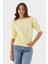 Kısa Balon Kol Triko Bluz Sarı 3