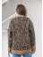 Kadın Leopar Desenli Standart Beden V Yaka Yumoş Hırka 1