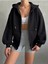 Kadın Fermuarlı Oversize Sweat Hırka 1