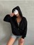 Kadın Fermuarlı Oversize Sweat Hırka 4