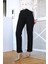 Siyah Mom Fit Jean Strait Pantolon Kesik Paça 2