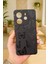 Xiaomi Redmi Note 14 Siyah Kelebek Desenli Silikon Darbe Emici Klasik Korumalı Rubber Kılıf 2
