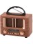Küçük Mini Boy Retro Ahşap Tasarım Bluetooth Hoparlörlü Radyo – Fm/am Destekli, Şarjlı ve Taşınabilir Radyo NS-8108 (5324) 3