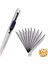 1 Adet Ince Metal Gövdeli Maket Bıçağı Cep Tipi Mini Ince Falçata 10LU Yedek Uçlu Set 1