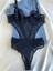 Kadın Siyah Dantelli Transparan Body Bodysuit Fantezi Iç Çamaşır 1