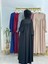 Tesettür Elbise,önü V Model Büzgülü,sufle Esarpla Takım.hijap ,khimar.hac Umre Için Uygundur Siyah 7