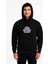 Erkek Kapşonlu Sweatshirt – Oversize Üç Iplik Şardonlu Hoodie, “west Coast Classics” Ön & Arka Baskılı, Kanguru Cepli Kışlık Günlük Stil - Siyah 5