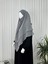Üç Katlı Multı Sifon Sufle Eşarp ,khimar Hazır Eşarp Bağcıklı Eşarp Peçeli Gri Renk 2