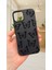 iPhone 13/14 -Siyah Kelebek Desenli Silikon Darbe Emici Klasik Korumalı Rubber KILIF277 1