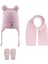 Bebe Kız Atkı Bere Eldiven Takım (0-18 Ay) K23150-02 Pembe 1