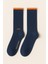 Erkek Relax Baskılı Soket Çorap Lacivert 1