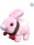 Elektronik Pilli Zıplayan Hareketli Atkılı Peluş Sevimli Tavşan Oyuncak 18 Cm. Pembe 1