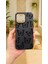 iPhone 16 Pro Max-Siyah Kelebek Desenli Silikon Darbe Emici Klasik Korumalı Rubber Kılıf 2