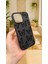 iPhone 16 Pro Max-Siyah Kelebek Desenli Silikon Darbe Emici Klasik Korumalı Rubber Kılıf 3