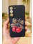 Samsung Galaxy S21 Fe Uyumlu Kiraz Leopar Fiyonk Desenli Silikon Darbe Emici Rubber Kılıf 2
