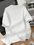 Baskılı Oversize Bisiklet Yaka T-Shirt - Beyaz 2