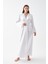 Kadın Uzun Beyaz Saten Sabahlık 4