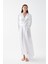 Kadın Uzun Beyaz Saten Sabahlık 6