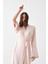 Kadın Uzun Pembe Penye Sabahlık 4