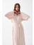 Kadın Uzun Pembe Penye Sabahlık 5