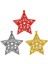 Yılbaşı Ağaç Süsü Simli 3lü 10 cm Yıldız 1