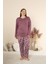 Sandy Soft Termal Kumaş Büyük Beden Kışlık Kadın Pijama Takımı 1300 1