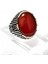 Kırmızı Akik Taşlı 925 Ayar Gümüş Erkek Yüzük – Zarif ve Asil Görünüm 2