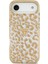 iPhone 17 Air Uyumlu Kılıf Guess Lisanslı M-Safeli Üçgen Logolu Simli Leopar Desenli Kahverengi 3