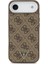 iPhone 17 Air Kılıf Guess Lisanslı M-Safeli Gümüş Kamera Çerçeveli Üçgen Logo 4g Desenli Kahverengi 3
