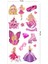Pembe Prenses Temalı Kız Çocuk Dövme Set 3