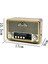 ® Küçük Boy Retro, Nostaljik, Ahşap Tasarım Bluetooth Hoparlörlü, Şarjlı, Taşınabilir Yanı LED Işıklı Fm/am Destekli Radyo NS6675 3