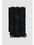 Püsküllü Örgü Şal - Siyah 1