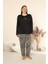 Sandy Soft Termal Kumaş Büyük Beden Kışlık Kadın Pijama Takımı 8050 1