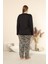 Sandy Soft Termal Kumaş Büyük Beden Kışlık Kadın Pijama Takımı 8050 4